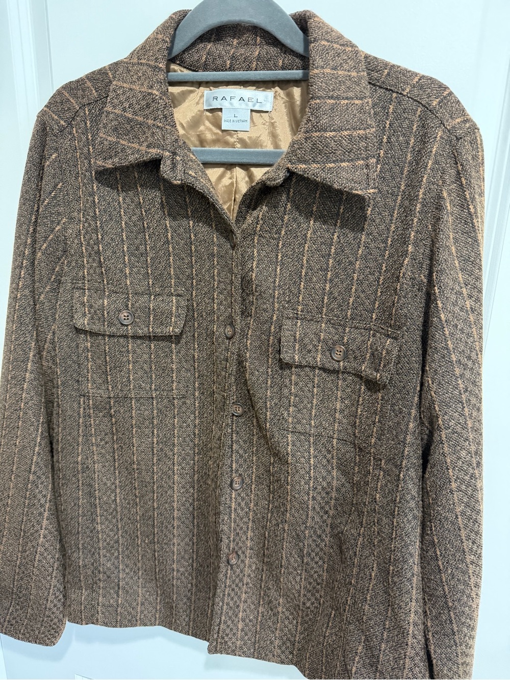 Rafael Women's Brown Wool Blend Button-Front Jacket/shirt